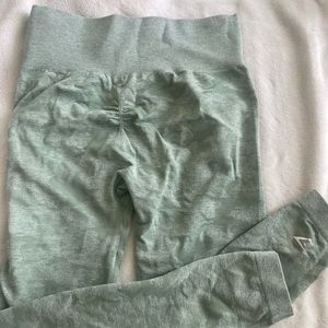 Sage Green Camo Gymshark Leggings Large